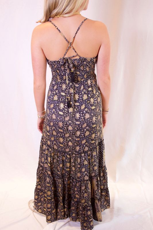 Foil Tiered Dress