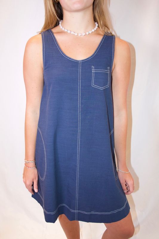 Contrast Stitching Dress