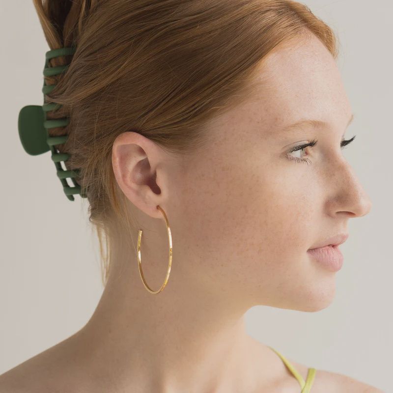 Thin Hammered Hoops