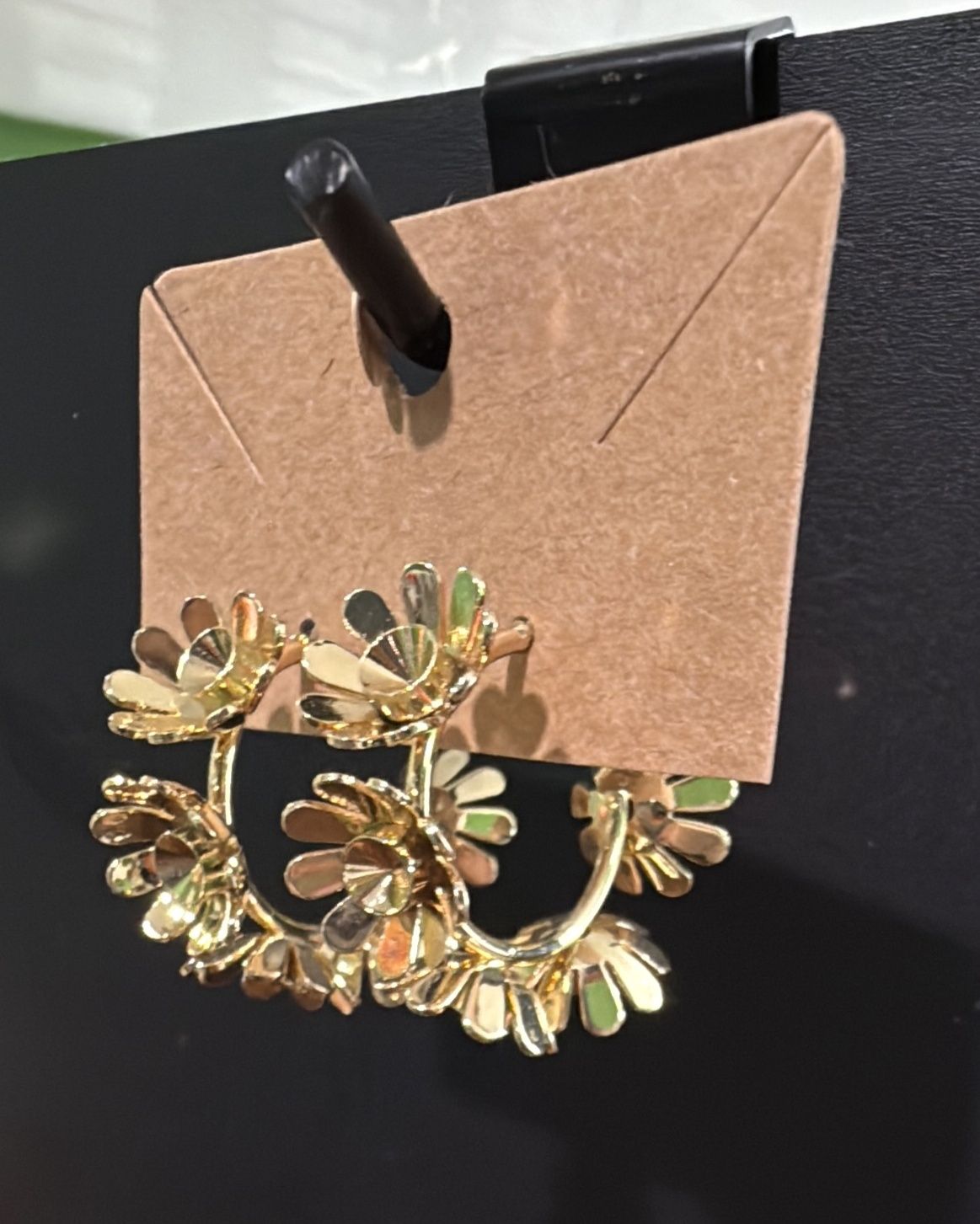 Gold Daisy Hoop Earrings