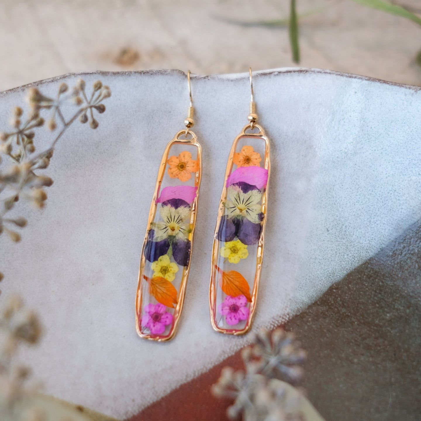 Floral Long Earrings
