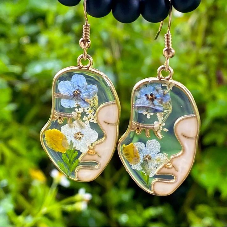 Floral Face Earrings