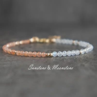Stone Bracelet - Sunstone &amp; Moonstone