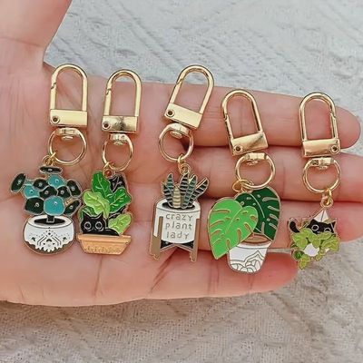 Plant Enamel Keychain