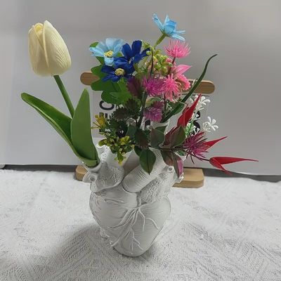 White Anatomical Heart Bud Vase
