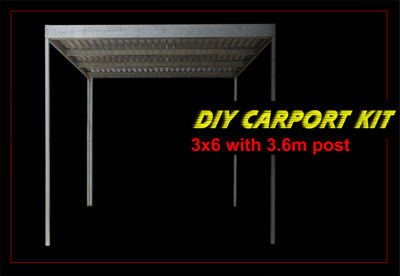 3m x 6m galvanised carport kit with 3.6m post 3m x 6m galvanised carport kit with 3.6m post