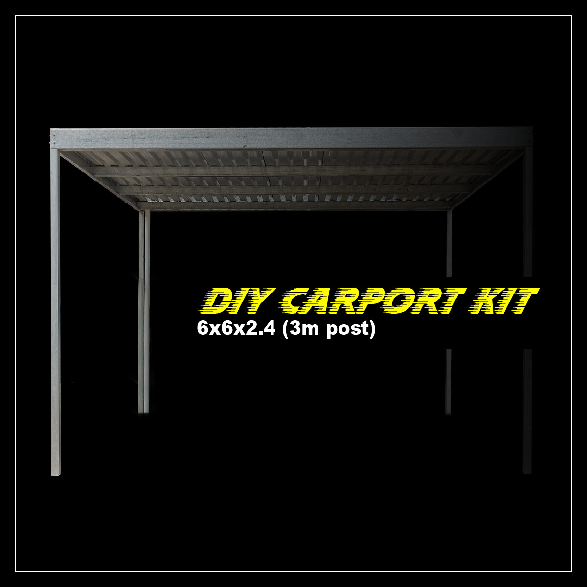 6m-x-6m-x-2-4m-galvanised-carport-kit-with-3m-posts