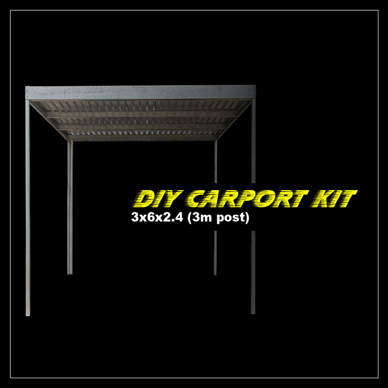 3m x 6m x 2.4m galvanized carport kit with 3m post