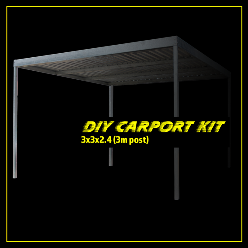 R2 000 Off Promotion 3m x 3m x 2.4m galvanized carport kit with 3m posts R2 000 Off Promotion 3m x 3m x 2.4m galvanized carport kit with 3m posts