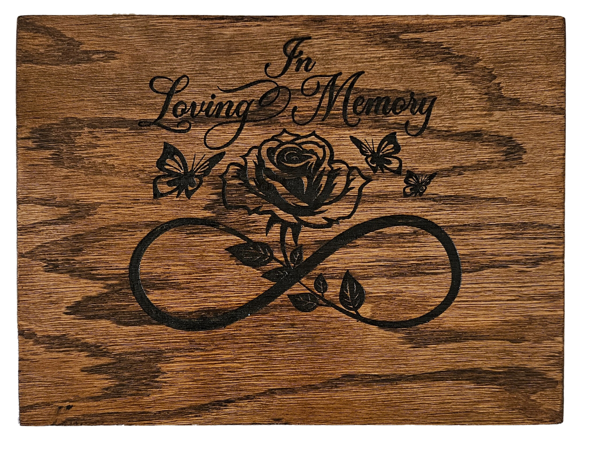 Mitered Oak Urn - Finished and Engraved