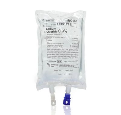 Sterile Saline IV Bag 250ml Sodium Chloride 0.9%