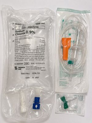 FULL INFUSION SET - WITH 500ML BAG, GIVING SET & BUTTERFLY FULL INFUSION SET - WITH 500ML BAG, GIVING SET & BUTTERFLY
