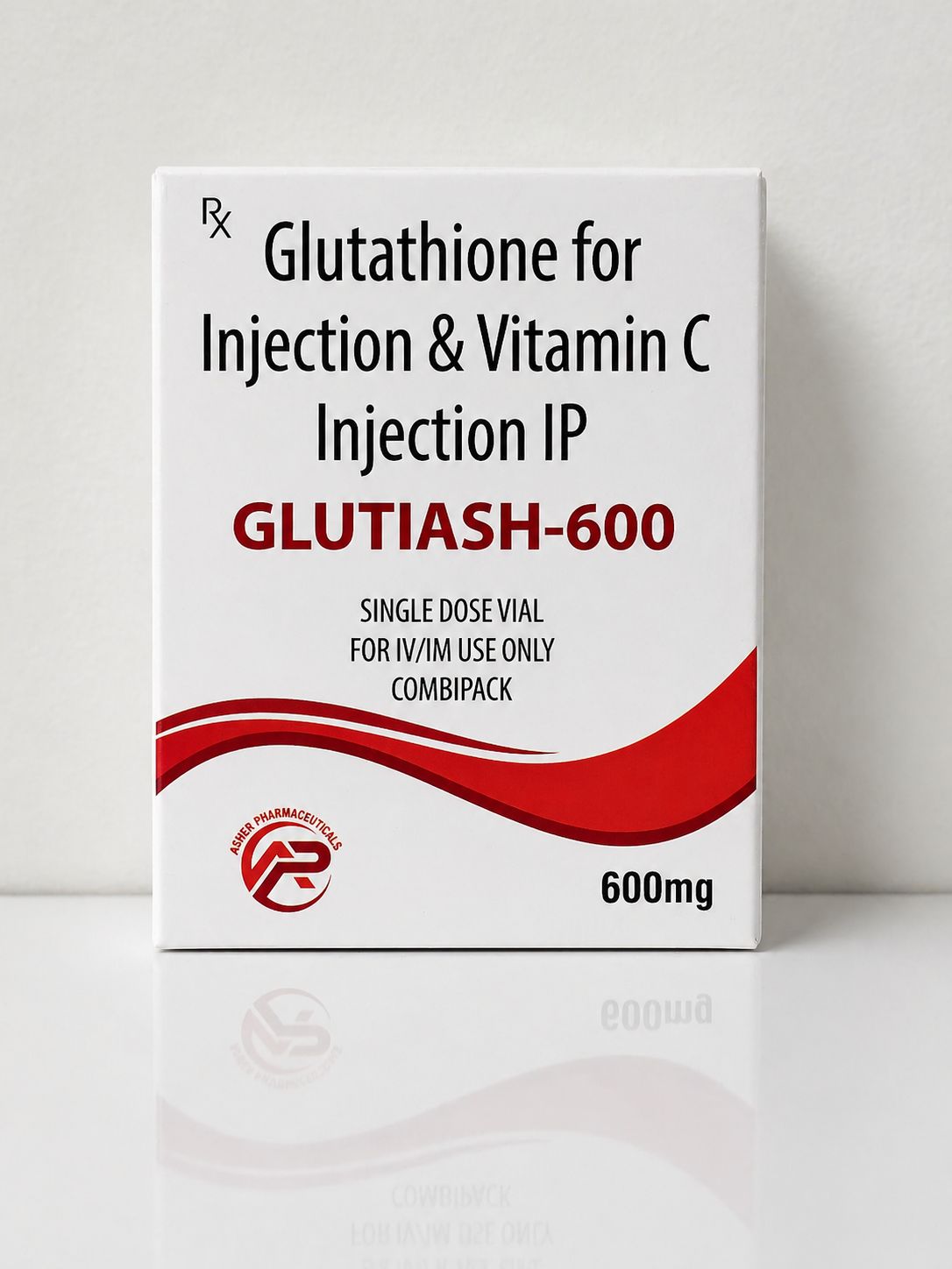 Glutathione 600mg IV/IM With Vitamin C 500mg - Combi Pack