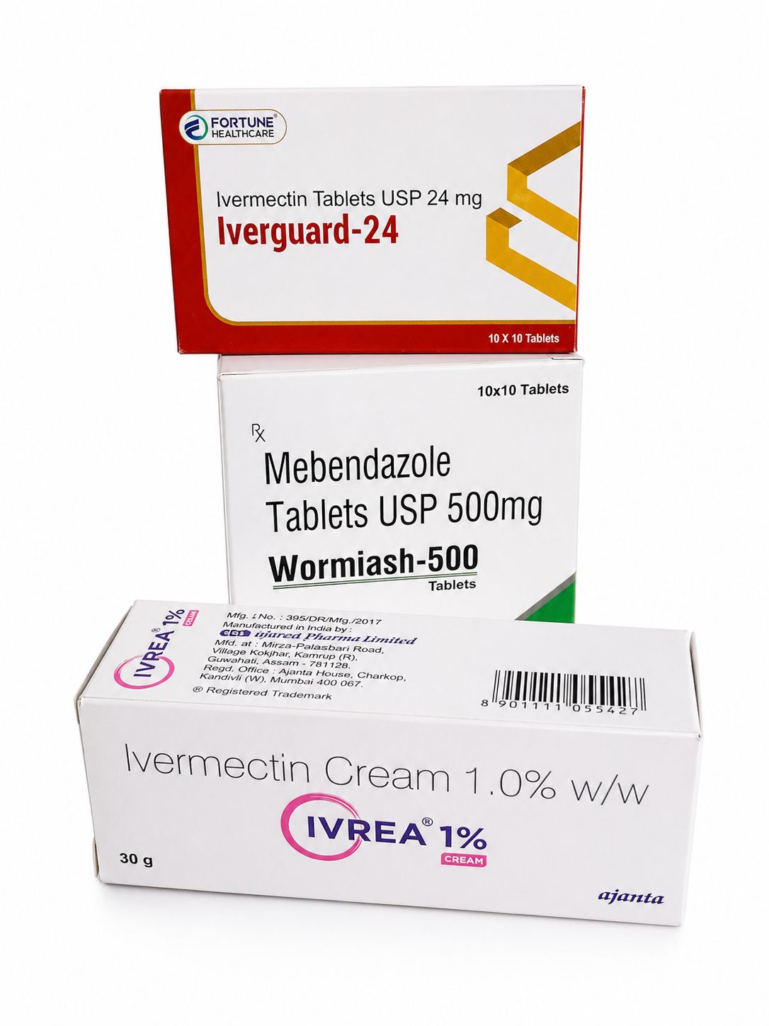 Ivermectin, Mebendazole & Ivermectin Cream Combo Pack