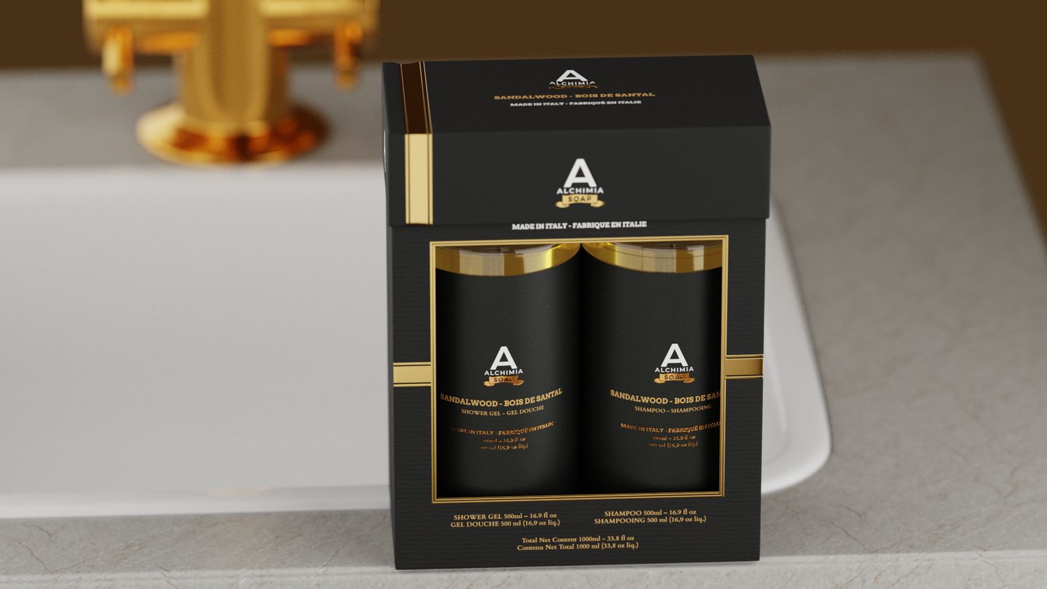 Gift Box Uomo Sandalwood - Shampoo 500 ml + Body Wash 500 ml Gift Box Uomo Sandalwood - Shampoo 500 ml + Body Wash 500 ml