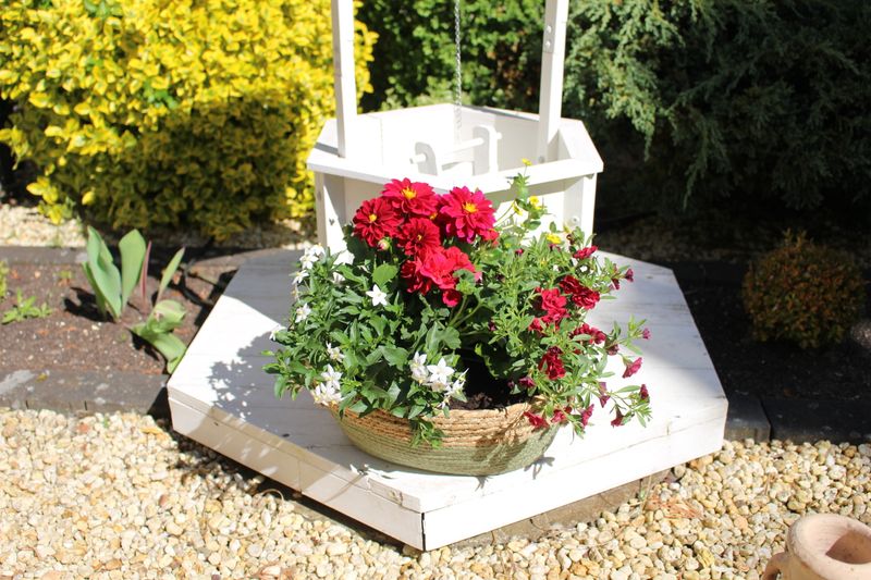 Blumenmix in länglichen grünem Körbchen (groß)