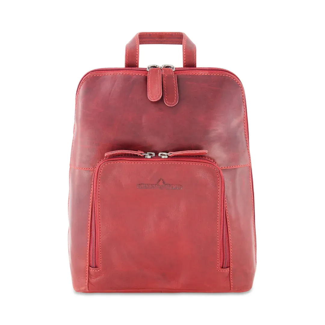 Backpack Women&#39;s Leather-Red- GW658808RED - CLI