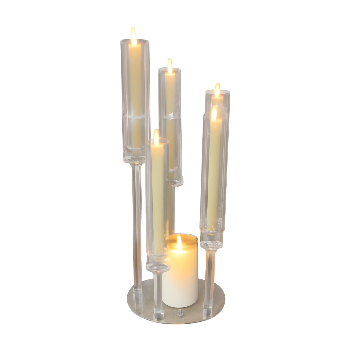 Clear Acrylic Candle Tower – Warm Glow