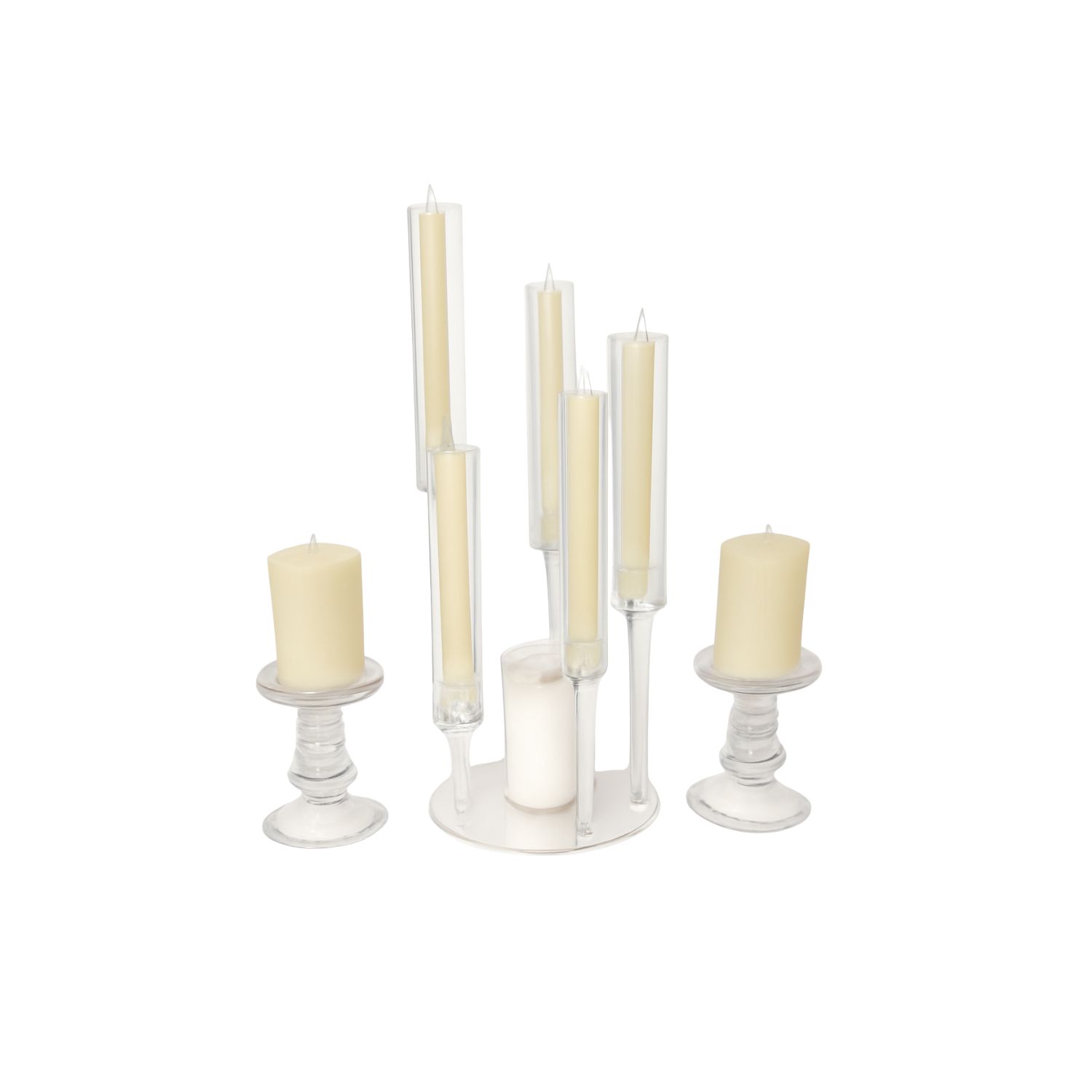 White Candle Tower Ensemble – Soft Radiance White Candle Tower Ensemble – Soft Radiance