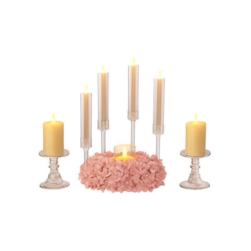 Blush Floral Candle Tower Set