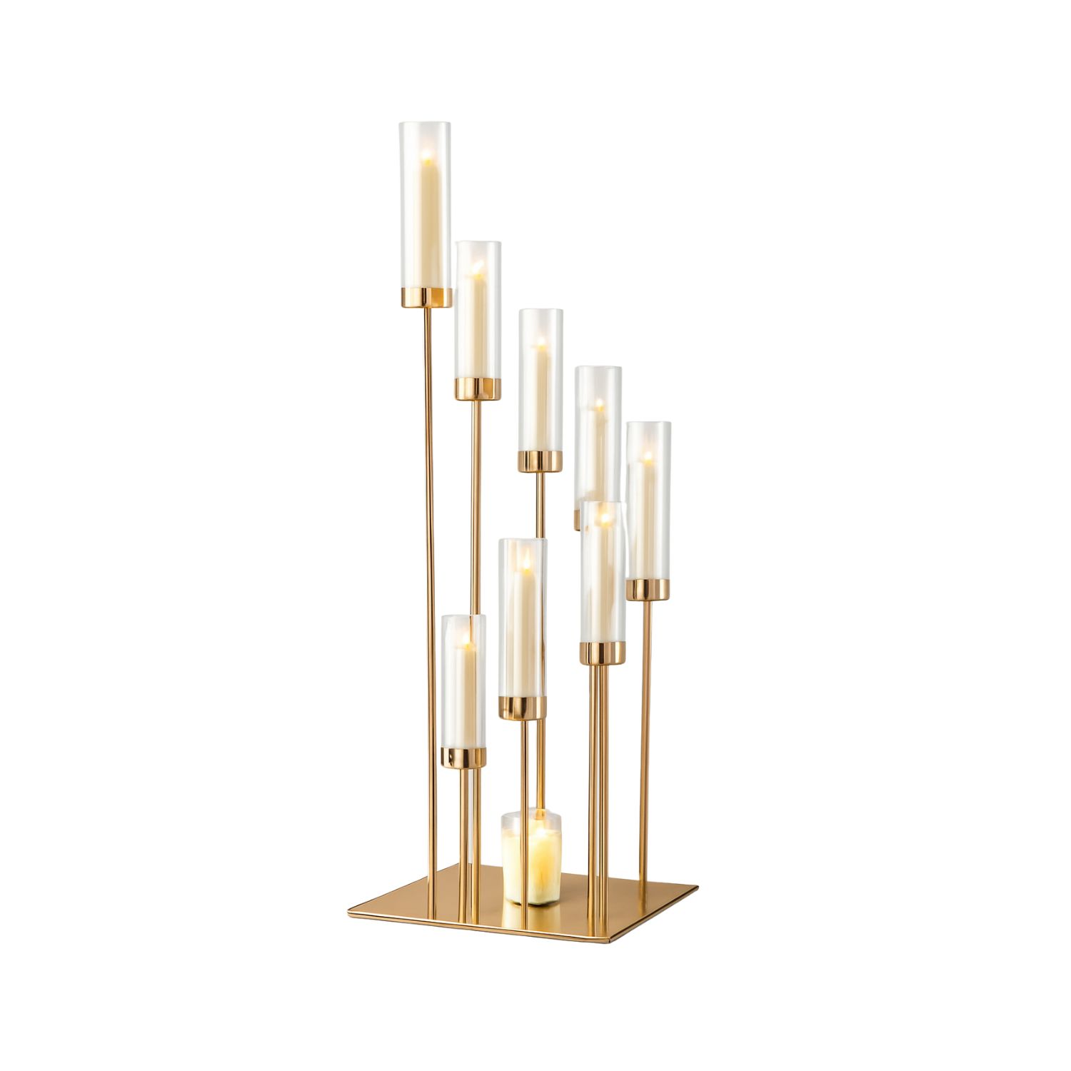 Tall Gold Candle Tower Set