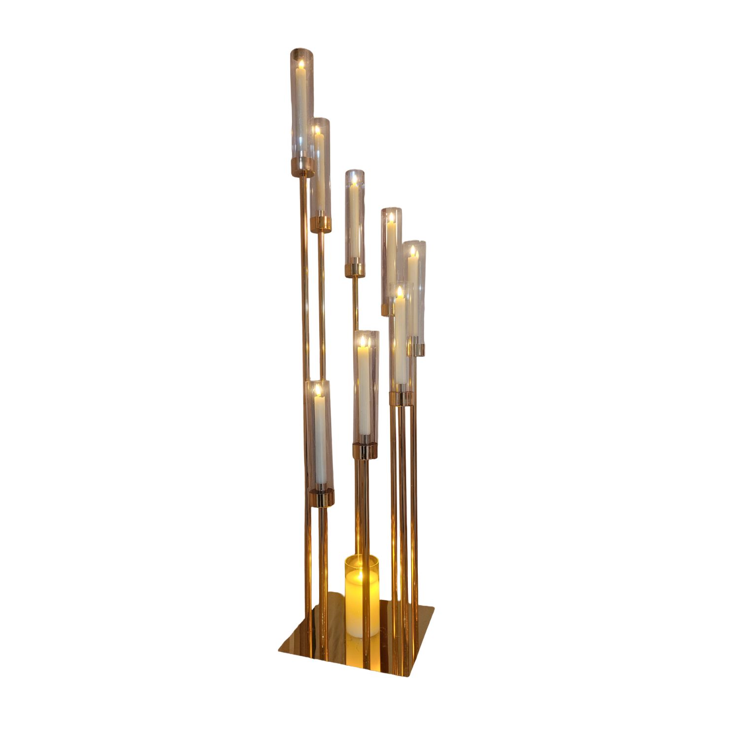 Slim Gold Candle Tower Set