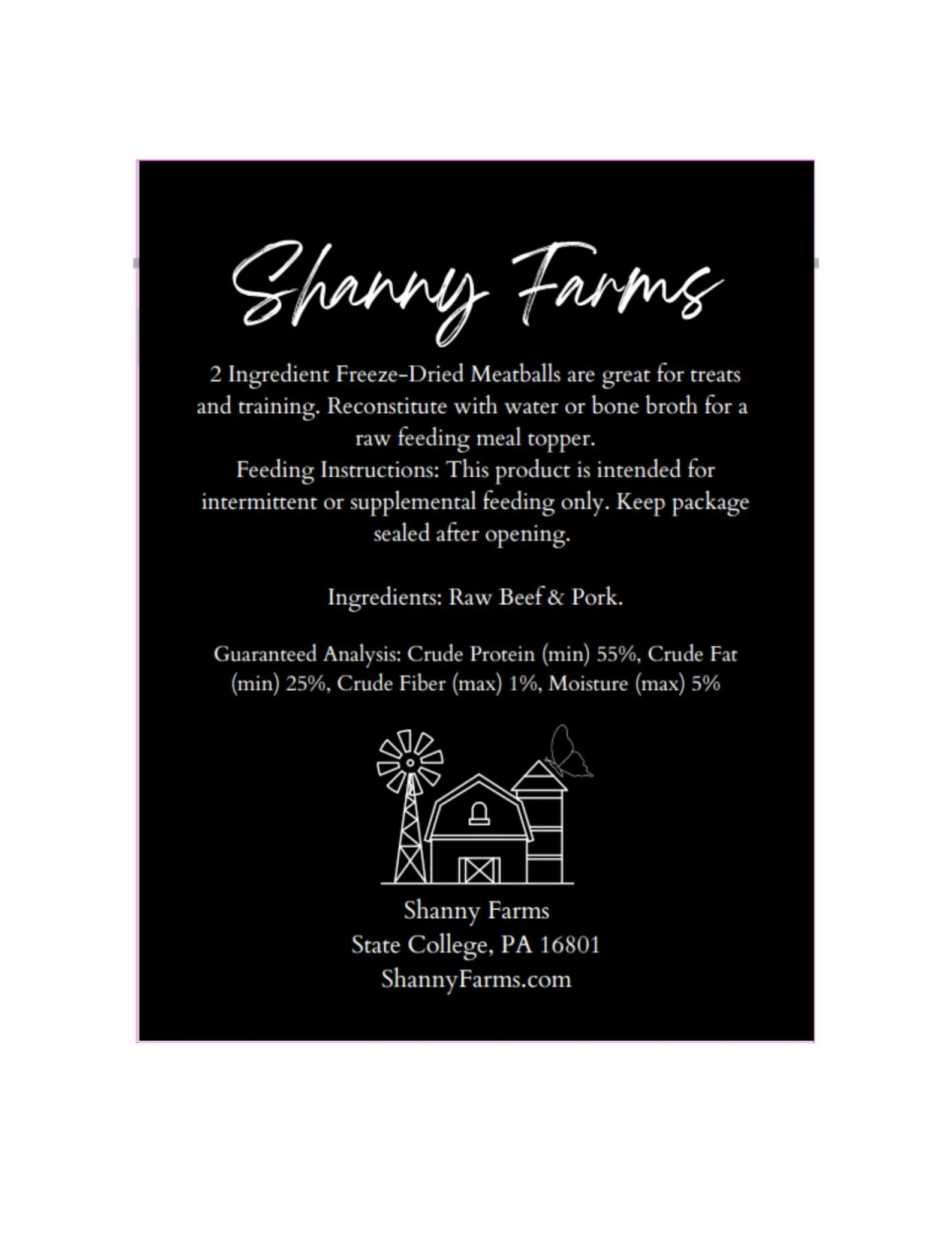 Freeze-Dried Beef & Pork Meatballs