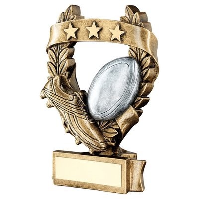 Resin Rugby Awards in 3 sizes RF484A 127mm