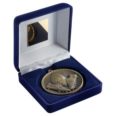 Rugby Medallion in 3 colours with Blue Medal Box TY50A 60mm