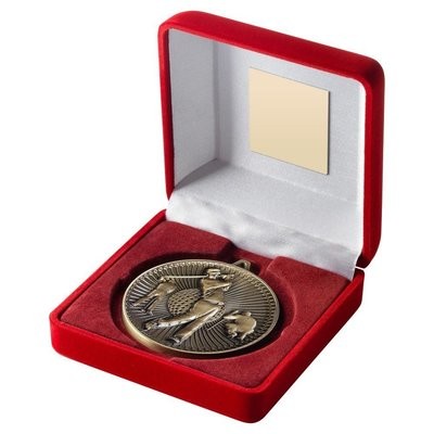 Golf Medallion in 3 colours with Red Medal Box TY55A 60mm