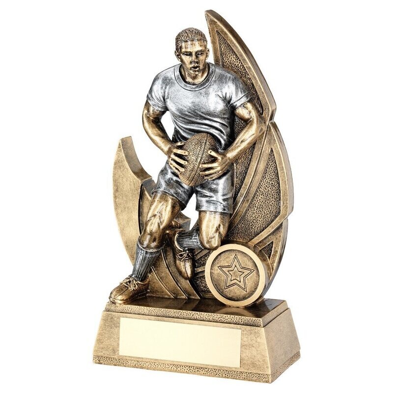 Male Resin Rugby Awards  in 3 sizes RF164A 152mm