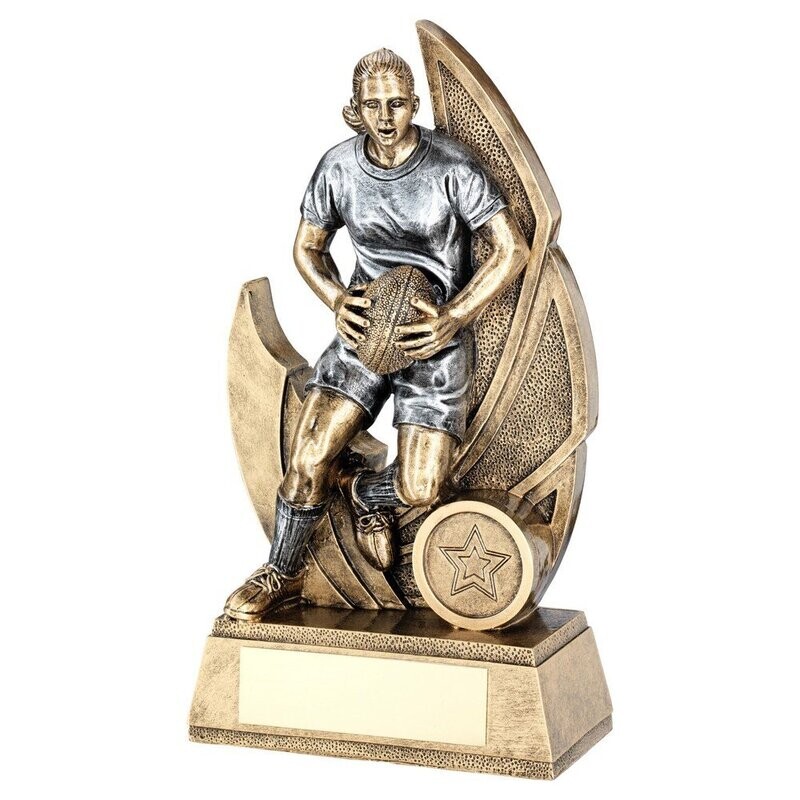 Female Resin Rugby Awards  in 3 sizes RF165A 152mm