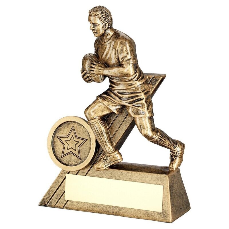 Male Resin Rugby Awards  in 3 sizes RF054A 102mm