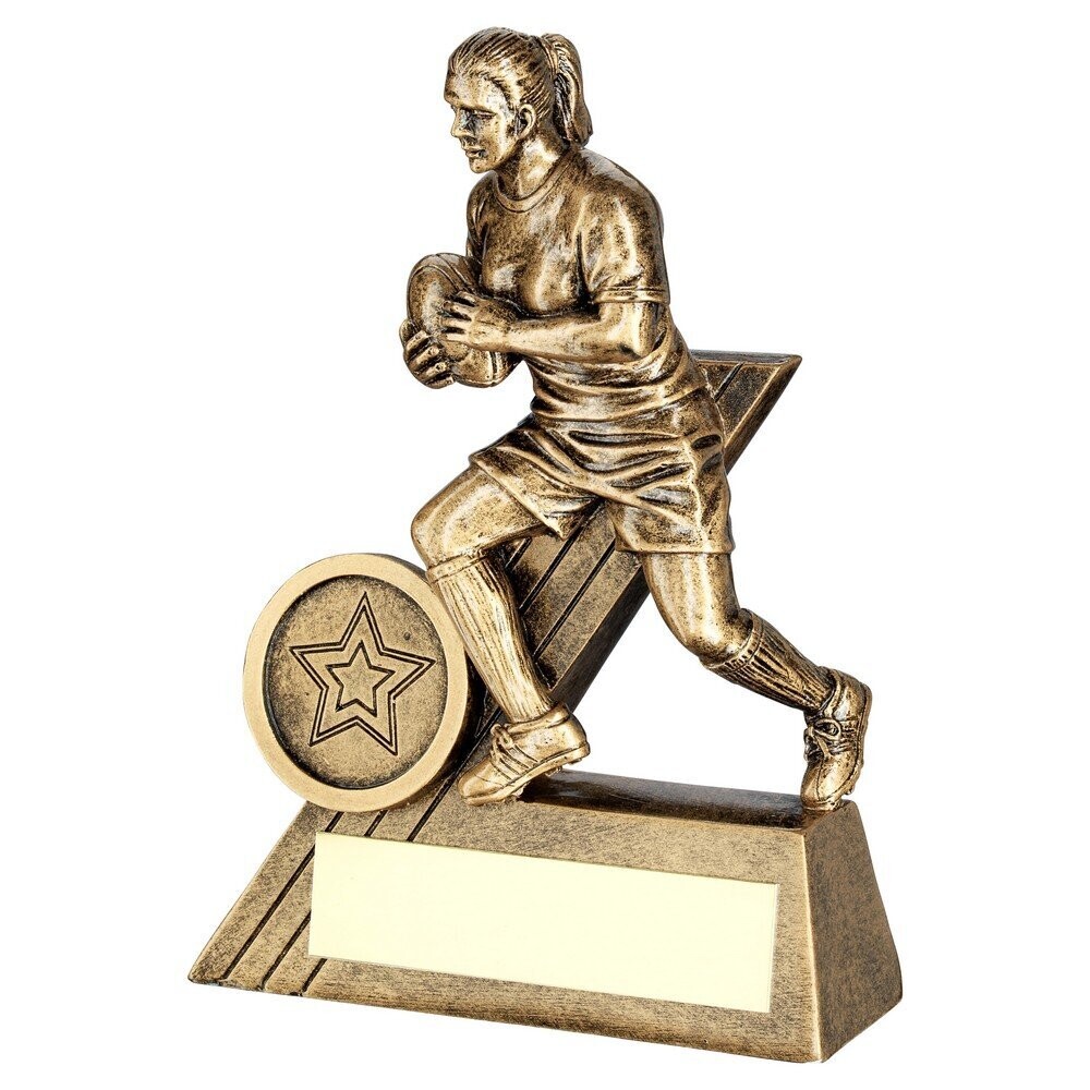 Female Resin Rugby Awards  in 3 sizes RF055A 102mm