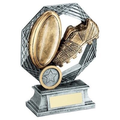 Resin Rugby Awards in 3 sizes RF624A 127mm