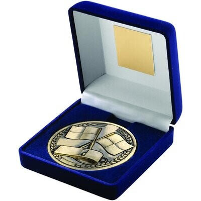 Rugby Referee Medal with Blue Medal Box TY28A 70mm