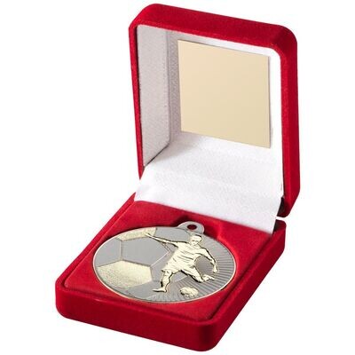 Football Medal with Red Medal Box In 3 Colours TY103A