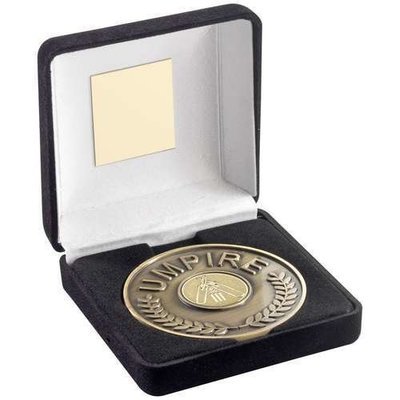 Cricket Umpire Medallion with Black Medal Box TY37 70mm