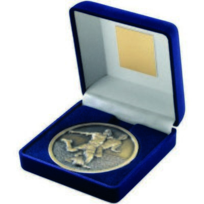 Football Medal with Blue Medal Box In 2 Colours TY18A