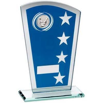 Blue and Silver Glass Ten Pin Awards TD249S in 3 sizes 165mm