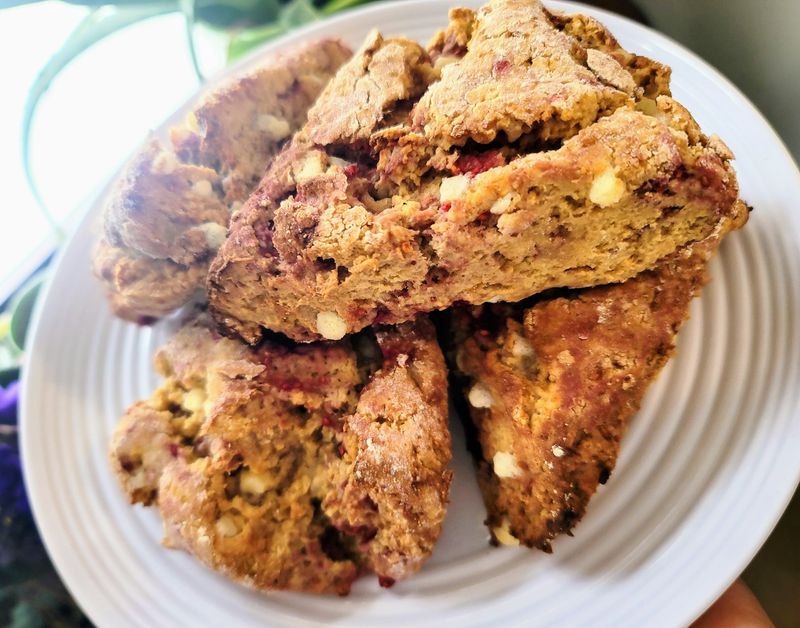 Raspberry white chocolate scones Raspberry white chocolate scones