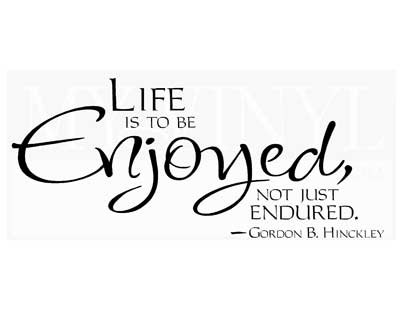 L003 Life is to be enjoyed, not just endured.