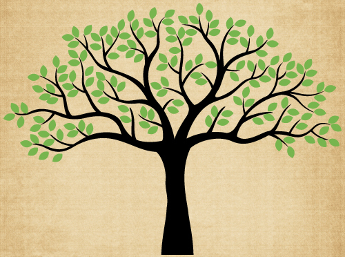 TR027 Wide Family Tree 2 Colors