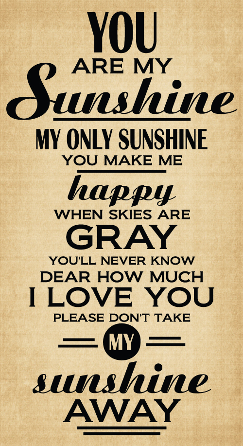 BM161 You are my sunshine vinyl wall decal sticker