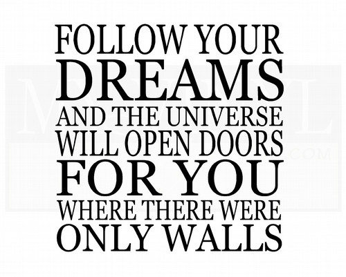 L006 Follow your dreams and the universe will open doors for you