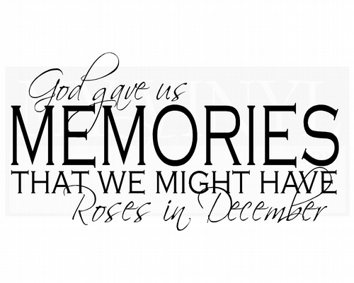 PW008 God gave us memories that we might have roses in December
