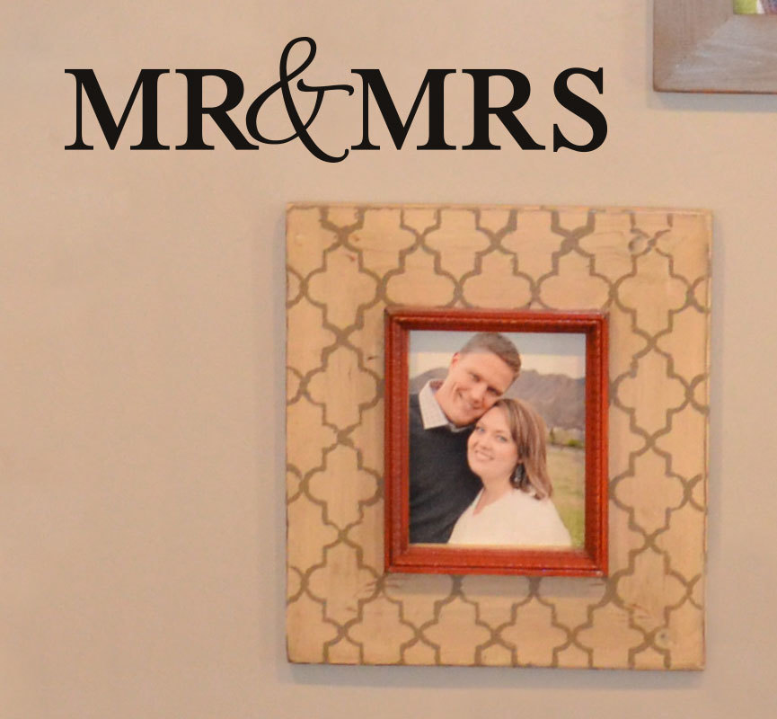 CLEARANCE Mr & Mrs 22 x 5 vinyl graphics