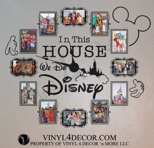In this house... We do Disney decal wall clock CL333