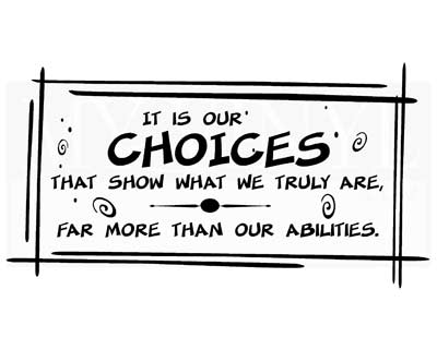CT025 It is our choices that show what we truly are decal vinyl stickers