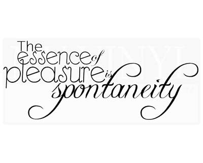 IN031 The essence of pleasure is spontaneity